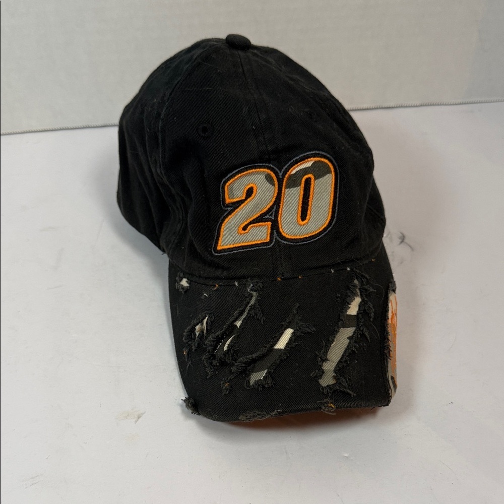 Vintage Tony Stewart, NASCAR  Nascar Black and Orange Distressed Hat